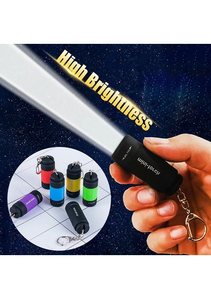 Siyah Taşınabilir USB Işıkları Kamp Cep Boyutunda LED El Feneri Mini USB El Feneri Torch Acil Işık Anahtarlık El Fenerleri (Yurt Dışından) modelleri