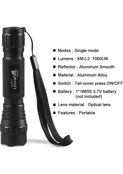 1-Mod Ultrafire WF-501B Xm-L2 LED El Feneri Avcılık Dış Aydınlatma Taktik Anahtarı L2 Flaş (Yurt Dışından) modelleri