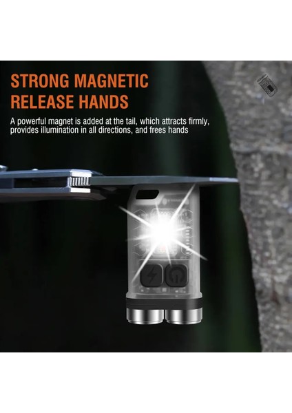 Beyaz Mini Taşınabilir Anahtar Işık LED El Feneri Tip C Şarj Edilebilir Kamp Yürüyüş Fener Yüksek Güç Aydınlık Flaş Işığı Cep Torch (Yurt Dışından) fiyatları