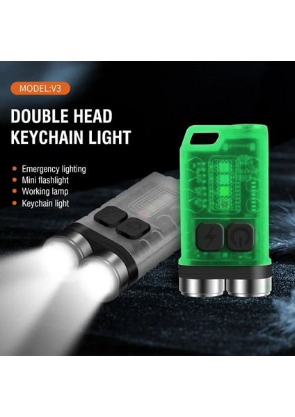 Beyaz Mini Taşınabilir Anahtar Işık LED El Feneri Tip C Şarj Edilebilir Kamp Yürüyüş Fener Yüksek Güç Aydınlık Flaş Işığı Cep Torch (Yurt Dışından) fırsatları