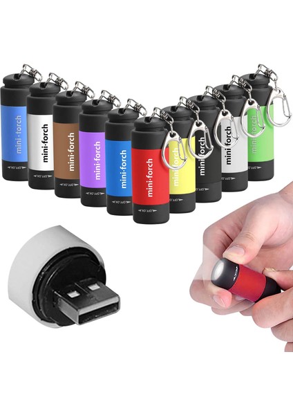 Sb Ultra Parlak Mini Fener 0.3W 25LUM USB Şarj Edilebilir LED Torch Gece LED Mini El Feneri Anahtarlık Kamp Işığı (Yurt Dışından) modelleri