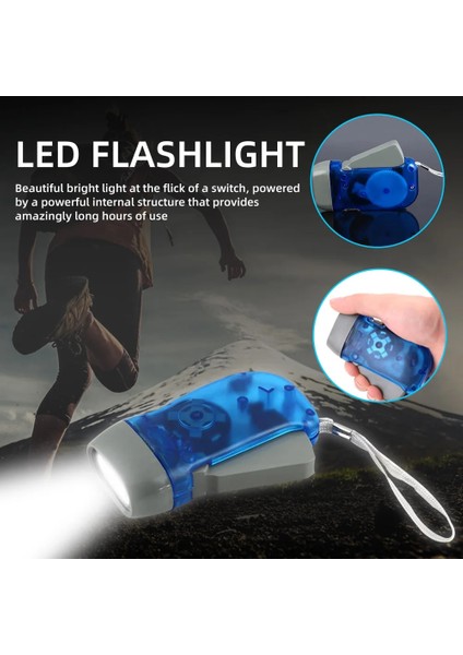 Gri Yeni 3 LED El Presleme Dinamo Krank Güç Rüzgar El Feneri Torch Işık El Basın Krank Kamp Lamba Işığı (Yurt Dışından) fiyatları