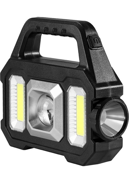 Kırmızı El Feneri 500LM Projektör Kamp El Feneri Su Geçirmez 6 Vitesli Şarj Edilebilir El Feneri Taşınabilir El Feneri Güneş Enerjili USB Şarj (Yurt Dışından)