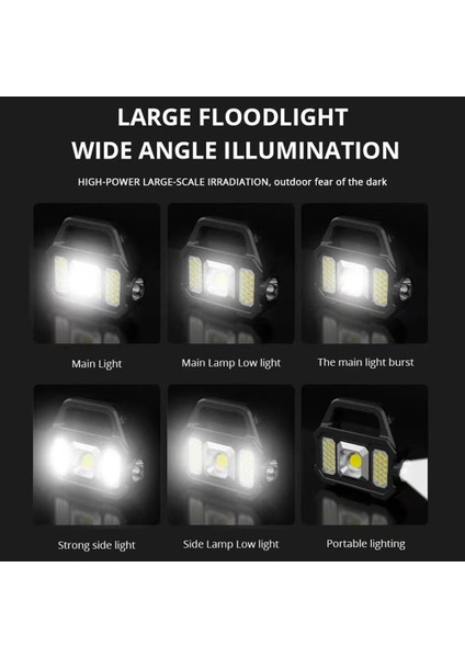 Kırmızı El Feneri 500LM Projektör Kamp El Feneri Su Geçirmez 6 Vitesli Şarj Edilebilir El Feneri Taşınabilir El Feneri Güneş Enerjili USB Şarj (Yurt Dışından) fiyatları