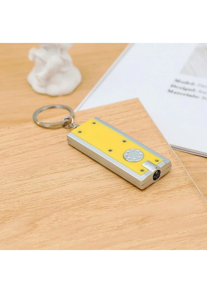 Sarı LED Anahtarlık El Feneri Mini El Feneri Cep Anahtarlık Işık USB Şarj Edilebilir Torch Acil Durum Işığı Kamp Işığı (Yurt Dışından)