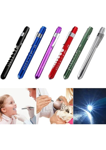 Yeşil Tıbbi El Feneri Lanterna Öğrenci Ölçer LED Kalem Işıklı Fener Lambası Açık Kamp Çalışma Işığı Doktor Hemşire Teşhis (Yurt Dışından)