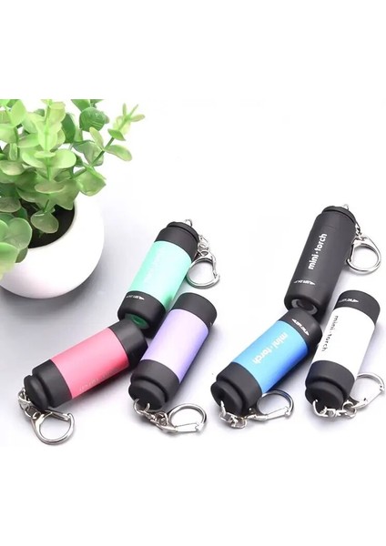 Siyah Mini LED Anahtarlık Işık El Feneri USB Şarj Edilebilir Açık Kamp Okuma Çok Renkli Anahtarlık Torch Parmak Işığı (Yurt Dışından) fırsatları