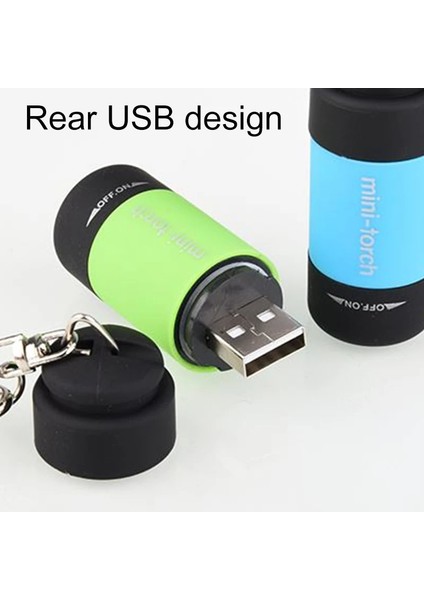 Siyah Mini LED Anahtarlık Işık El Feneri USB Şarj Edilebilir Açık Kamp Okuma Çok Renkli Anahtarlık Torch Parmak Işığı (Yurt Dışından) indirimleri