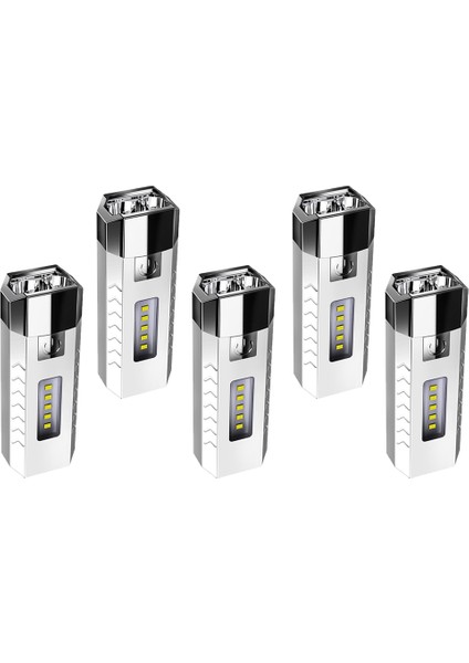 5 Adet Ultra Parlak Lm Taktik LED El Feneri Mini Torch USB Şarj Açık Kamp Balıkçılık Ticari Aydınlatma Flaş Işığı (Yurt Dışından)