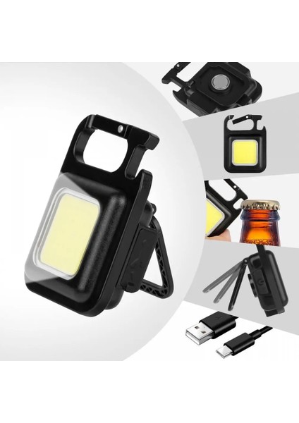 No.8 Boyutu Mini El Feneri Cob Anahtarlık Işık Taşınabilir Acil Manyetik Aydınlatma USB Şarj Edilebilir Çalışma Işığı Açık Kamp Balıkçılık Lambası (Yurt Dışından) modelleri