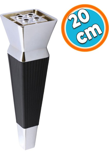 Mobilya Oturma Grubu Kanepe Sehpa Tv Ünitesi Koltuk Ayağı Baza Ayakları Siyah Krom 20 cm