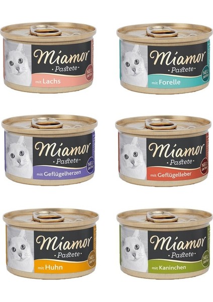 6 Çeşit Karma Kedi Konserve Pastete 85 Gr. x 6 Adet