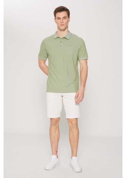 AC&Co / Altınyıldız Classics Erkek Çekmeyen Pamuklu Kumaş Regular Fit Rahat Kesim Yeşil Kıvrılmaz Polo Yaka Cepli Tişört fiyatları