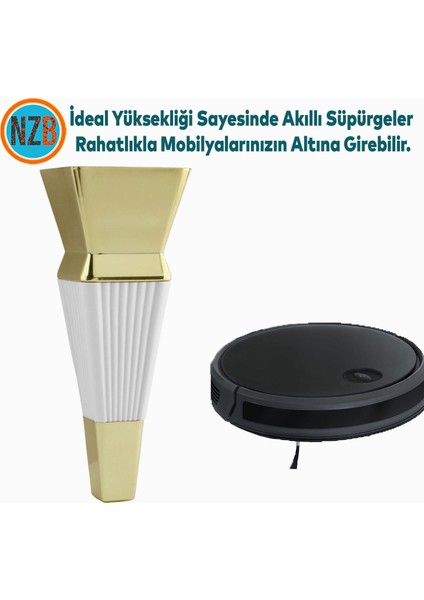 Mobilya Oturma Grubu Kanepe Sehpa Tv Ünitesi Koltuk Ayağı Baza Ayakları Beyaz Altın 20 cm indirimleri
