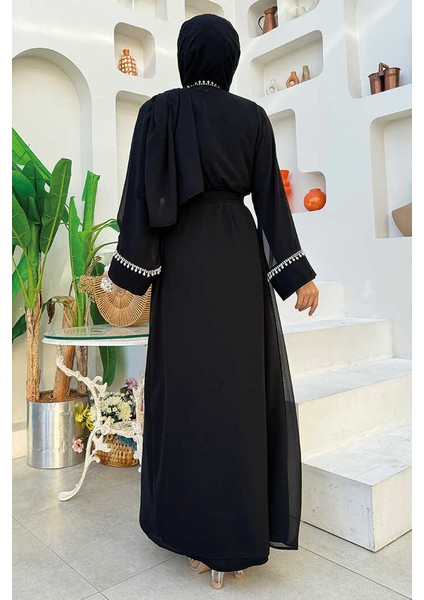 Inci Detaylı Abaya Elbise Takım 8493 Siyah fiyatları