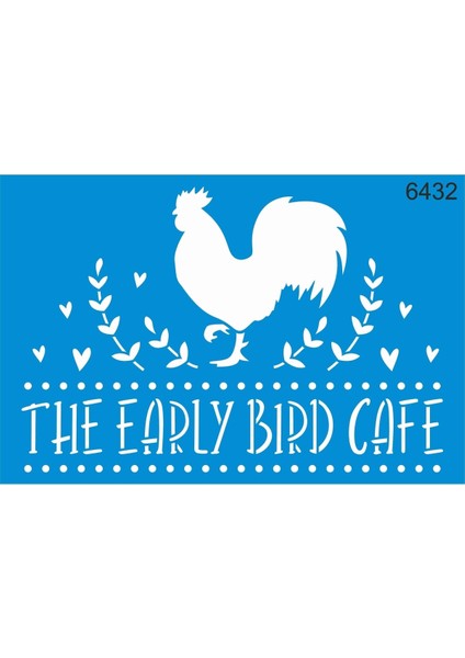 Kuş Kafe Deseni - Stencil Boyama Şablonu - 20X30CM