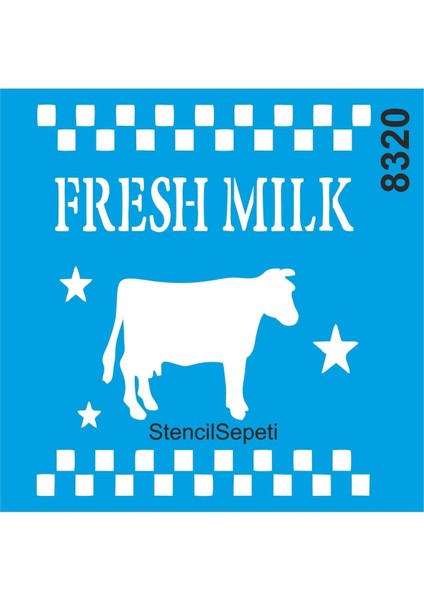 Taze Süt - Stencil Boyama Şablonu 20X20CM