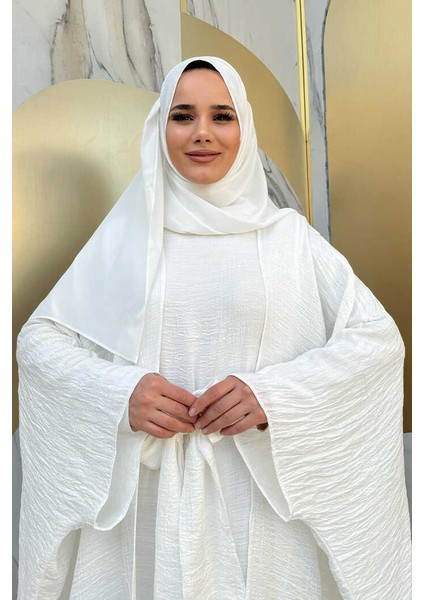 Yarasakol Abayalı Elbise Takım 8497 Ekru fırsatları