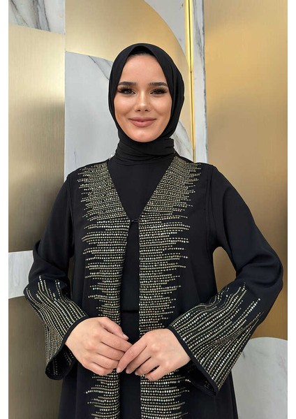 Pul Işlemeli Yelekli Elbise Takım 8498 Siyah fırsatları