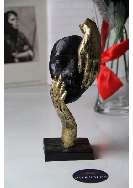 Dekoratif El Detaylı Gümüş Yüz Biblo Hediyelik Ofis ve Ev Hediyelik Dekoratif Obje