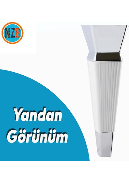 Mobilya Oturma Grubu Kanepe Sehpa Tv Ünitesi Koltuk Ayağı Baza Ayakları Beyaz Krom 20 cm fırsatları