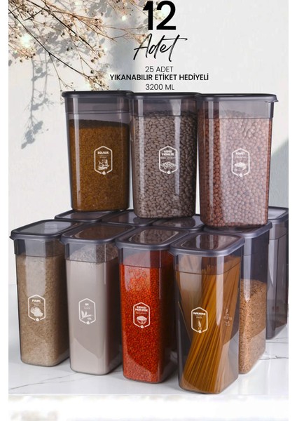 Sert Polipropilen 3.2 Litre Sızdırmaz Darbeye Dayanıklı Çok Amaçlı Saklama Kabı Seti