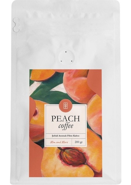 Peach Coffee Şeftali Aromalı Kahve Çekirdek Kahve 200 gr