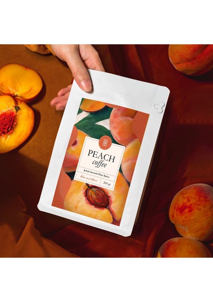 Peach Coffee Şeftali Aromalı Kahve Çekirdek Kahve 200 gr