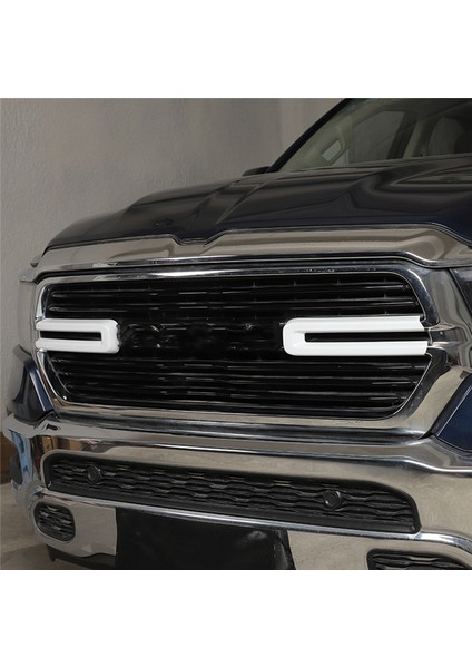 Ram 1500 2500 3500 4500 2018-2021 Için Ön Izgara Trim Kapak Ekleme Dekorasyonu Aksesuarlar, Beyaz (Yurt Dışından)