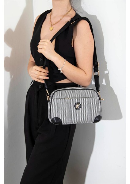 Siyah Beyaz - Siyah SP1094 Kadın Çapraz Çanta