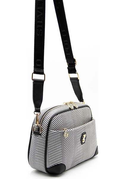 Siyah Beyaz - Siyah SP1094 Kadın Çapraz Çanta modelleri