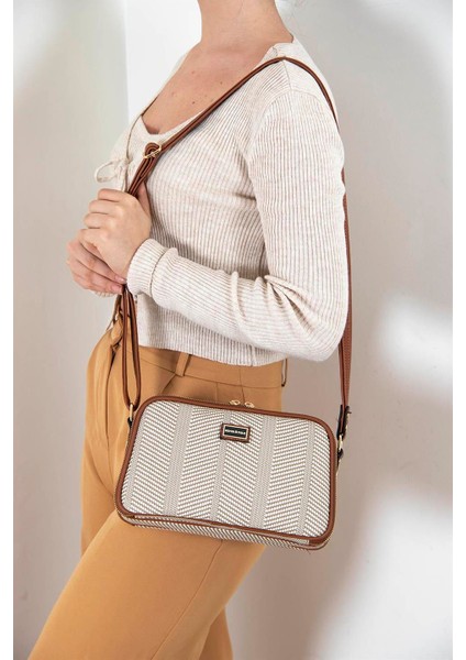Bej - Taba SP899 Kadın Çapraz Çanta