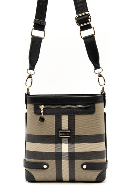 Kahve - Siyah SP1120 Kadın Çapraz Çanta