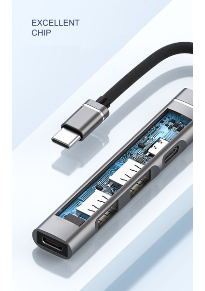 019C 4ın1 Type-C To USB Type-C Pd Çevirici Dönüştürücü Adaptör