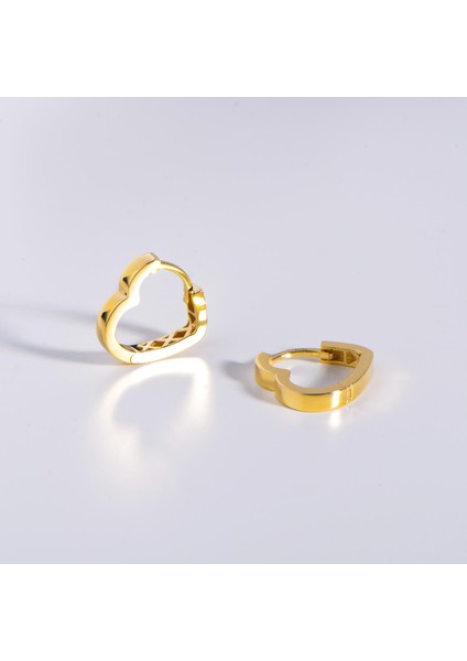 14 Ayar Italyan Altın Kalp Küpe 2,5 gr