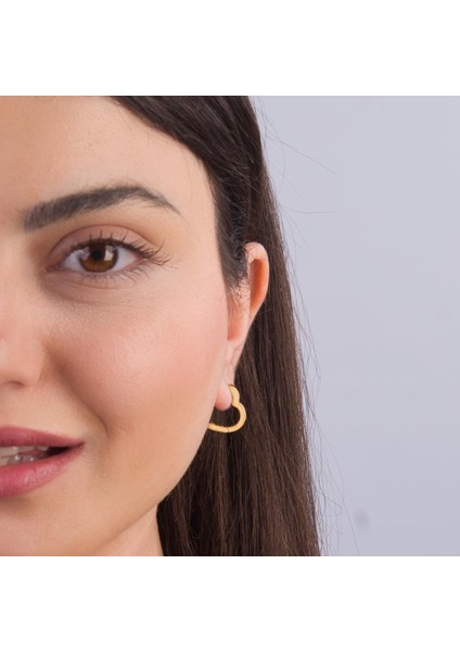 14 Ayar Italyan Altın Kalp Küpe 2,5 gr modelleri