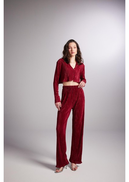 Beli Lastikli Esnek Comfy Pantolon Bordo fiyatları