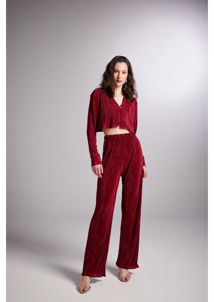 Beli Lastikli Esnek Comfy Pantolon Bordo indirimleri