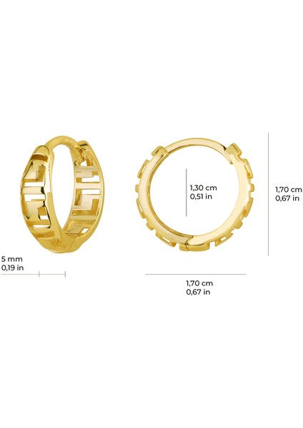 14 Ayar Italyan Halka Altın Küpe 2,3 gr indirimleri