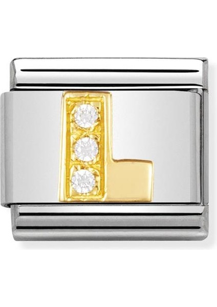 Composable Classic Dekoratif Link - Harfler Cz - L - (12 L) 18K Altın Zirkon