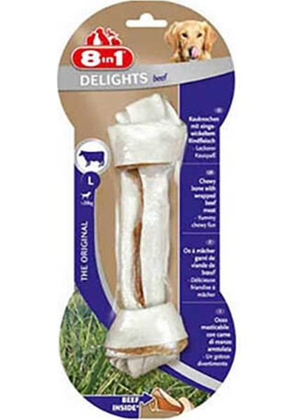 Delights Bones Biftekli Köpekler İçin Ağız Bakım Kemiği Large