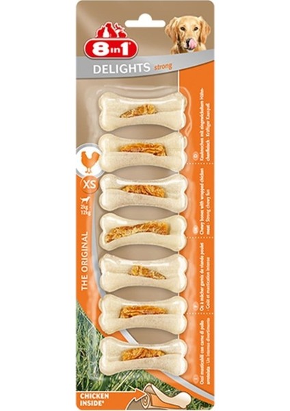 8 İn 1 Delights Strong XS Köpek Çiğneme Xs Kemik (7 Adet) 140Gr