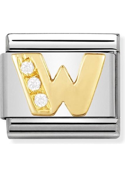 Composable Classic Dekoratif Link - Harfler Cz - W - (23 W) 18K Altın Zirkon