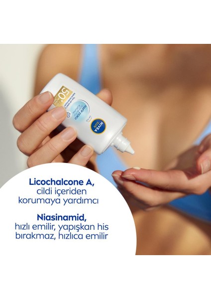 Sun Hafif Dokulu Güneş Koruyucu Yüz Kremi, SPF50, Yüksek Güneş Koruyucu, Erken Yaşlanma Karşıtı 40 ml