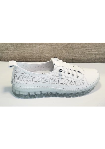 Elis 470 Kadın Hakiki Deri Düz Taban Comfort Casual Ayakkabı Beyaz fiyatları