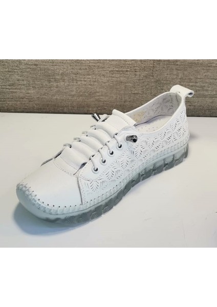 Elis 470 Kadın Hakiki Deri Düz Taban Comfort Casual Ayakkabı Beyaz modelleri