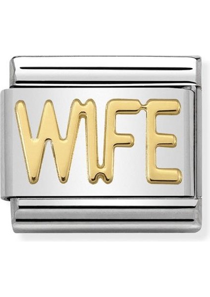 Composable Classic Dekoratif Link - Yazılar - Eş - (23 Wife) 18K Altın