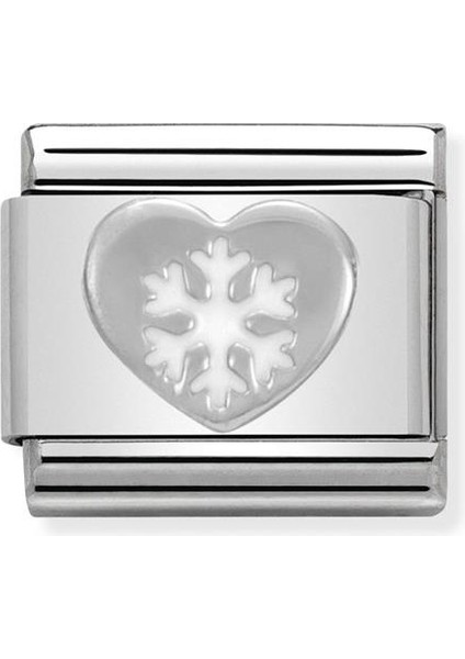 Composable Classic Dekoratif Link - Semboller - Kalp Kar - 925 Gümüş