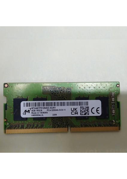 4 GB Ram (1RX16) Ddr4 3200 Mhz MTA4ATF51264HZ-3G2R1 Laptop