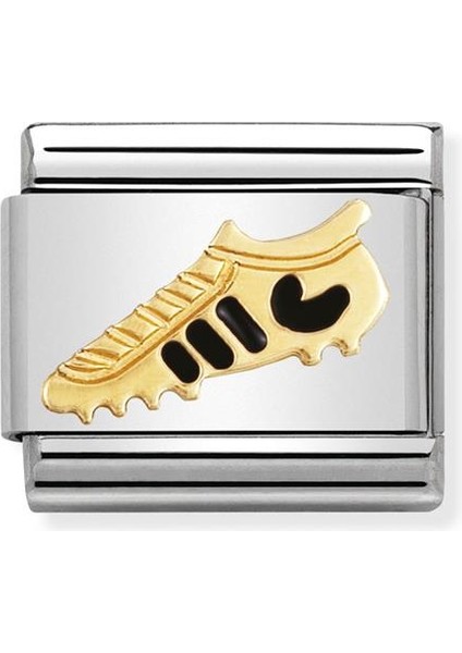 Composable Classic Dekoratif Link - Futbol Italyan - Siyah Krampon - 18K Altın